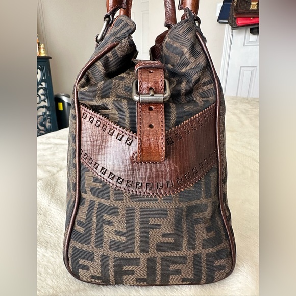 Fendi Zucca Brown Canvas Shoulder/Hand Bag - Picture 5 of 16